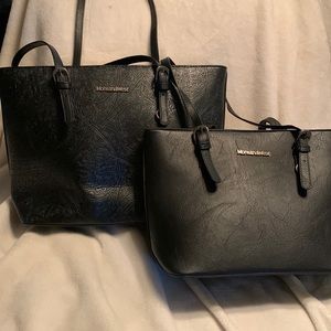Montane west tote set black vegan leather NWT